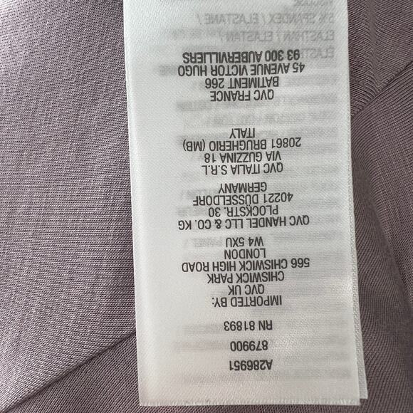 LOGO by Lori Goldstein Lilac Top Floral Lace Hem Scoop Neck 3/4 Sleeve Size 1X - Picture 10 of 10